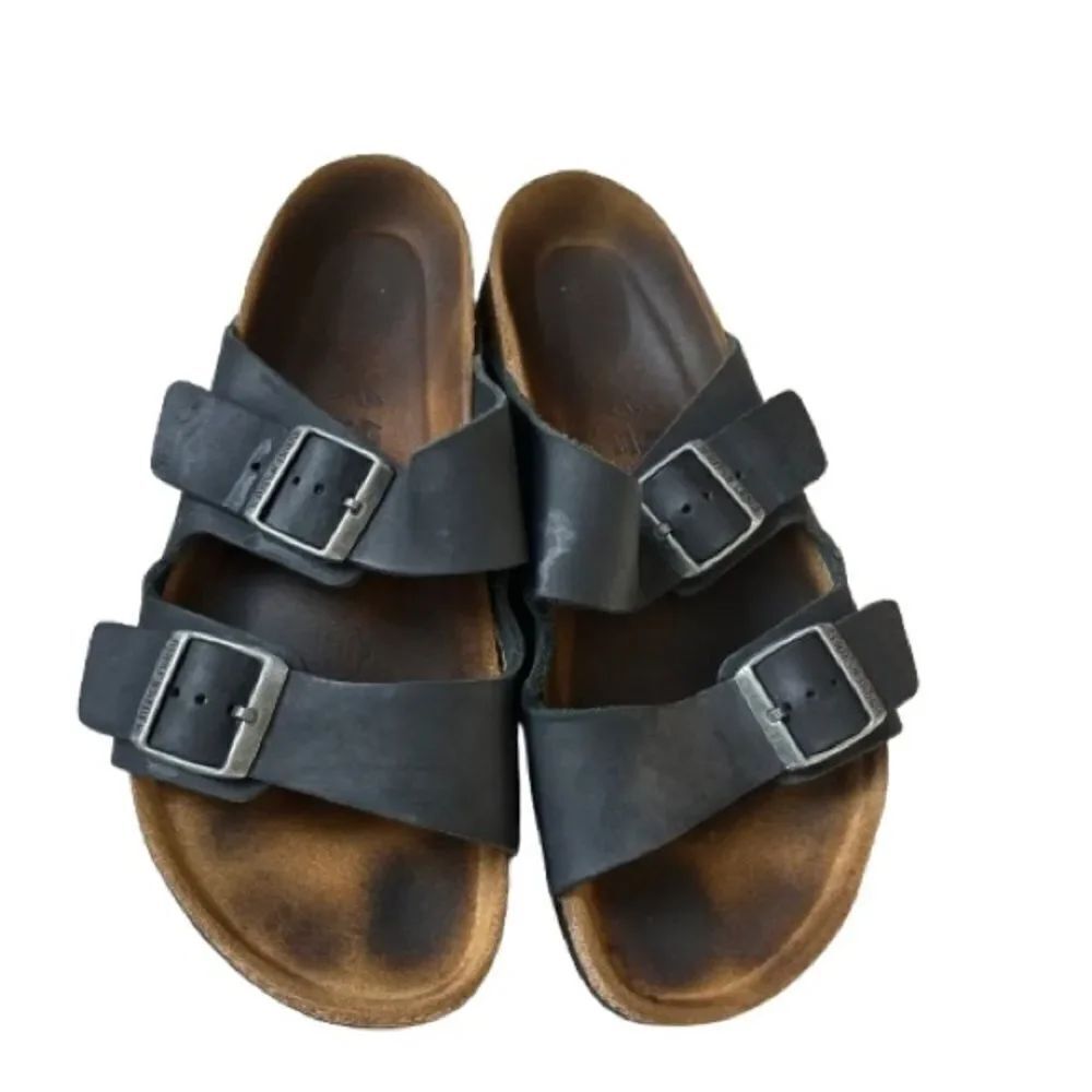 Birkenstock Black Sandals with Textured Footbed